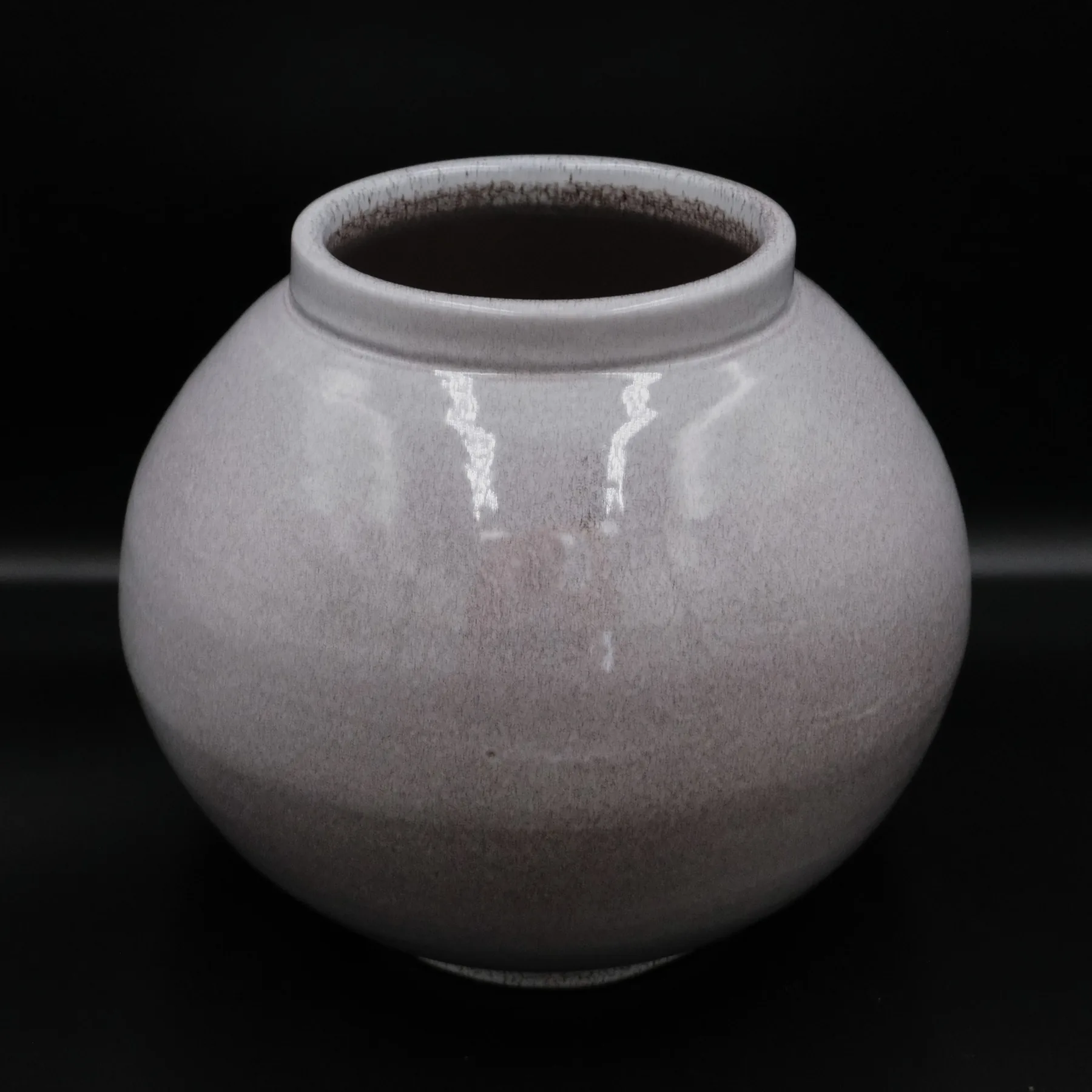 Knight Moon Jar, a pale grey wheel-thrown moon jar
